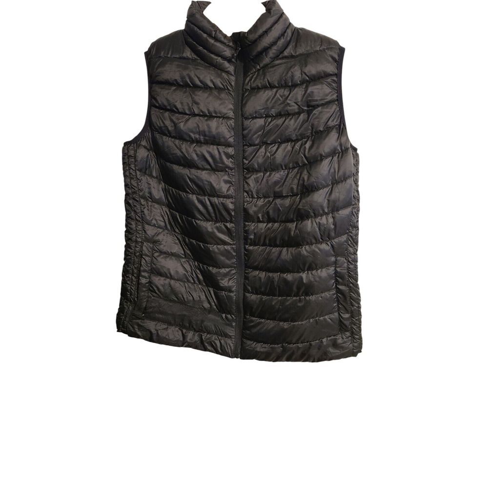 Monroe And Main Puffer‎ Vest Size Large Black zip Front pockets